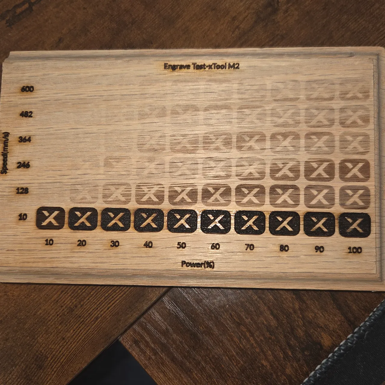 oak wood test grid