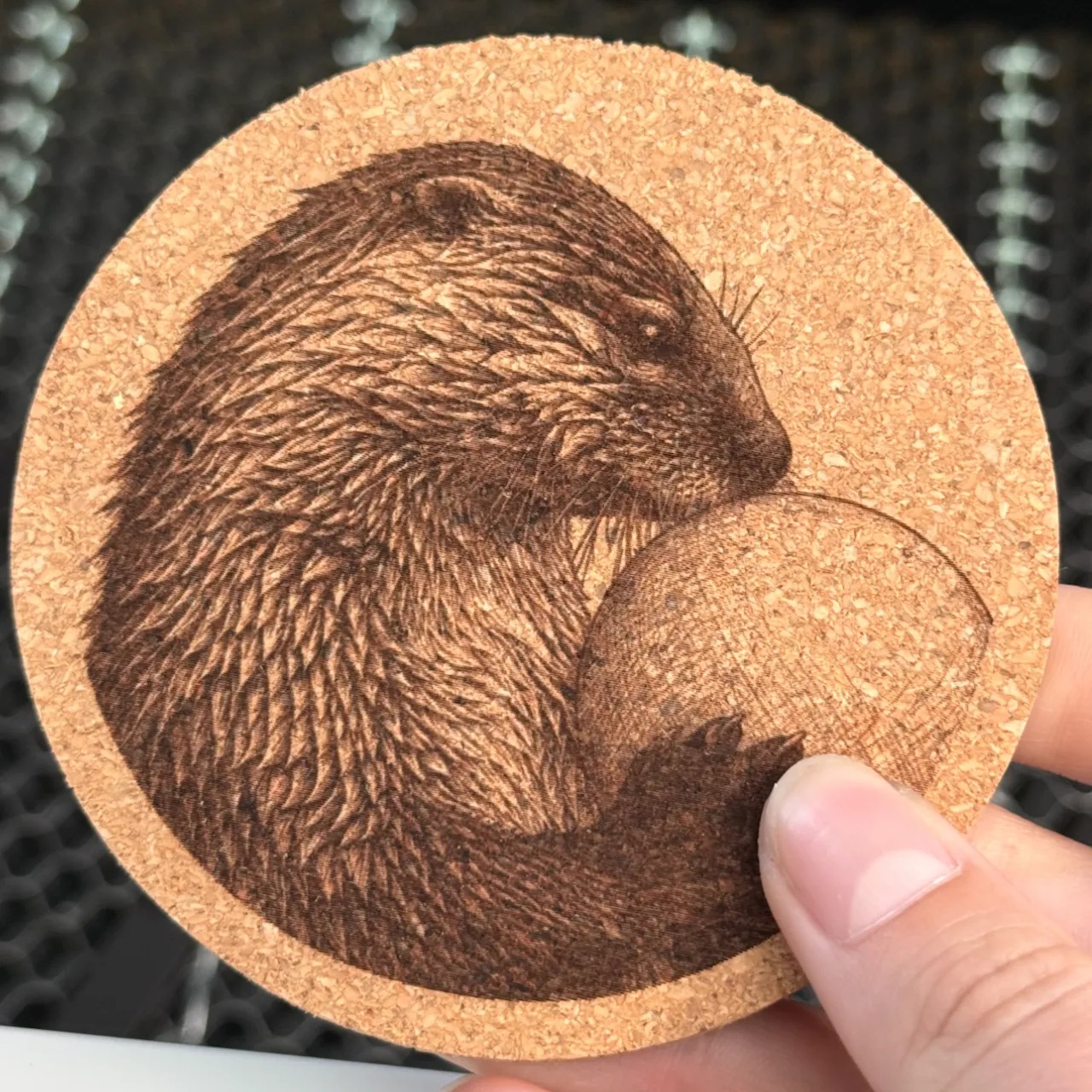 Round Cork Coasters test grid