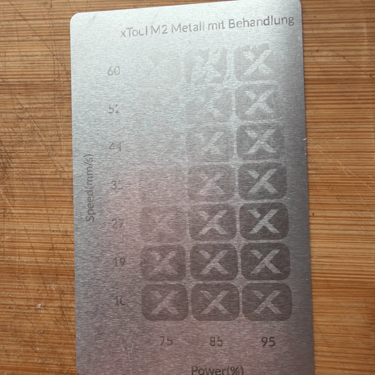Metall Visitenkarten test grid