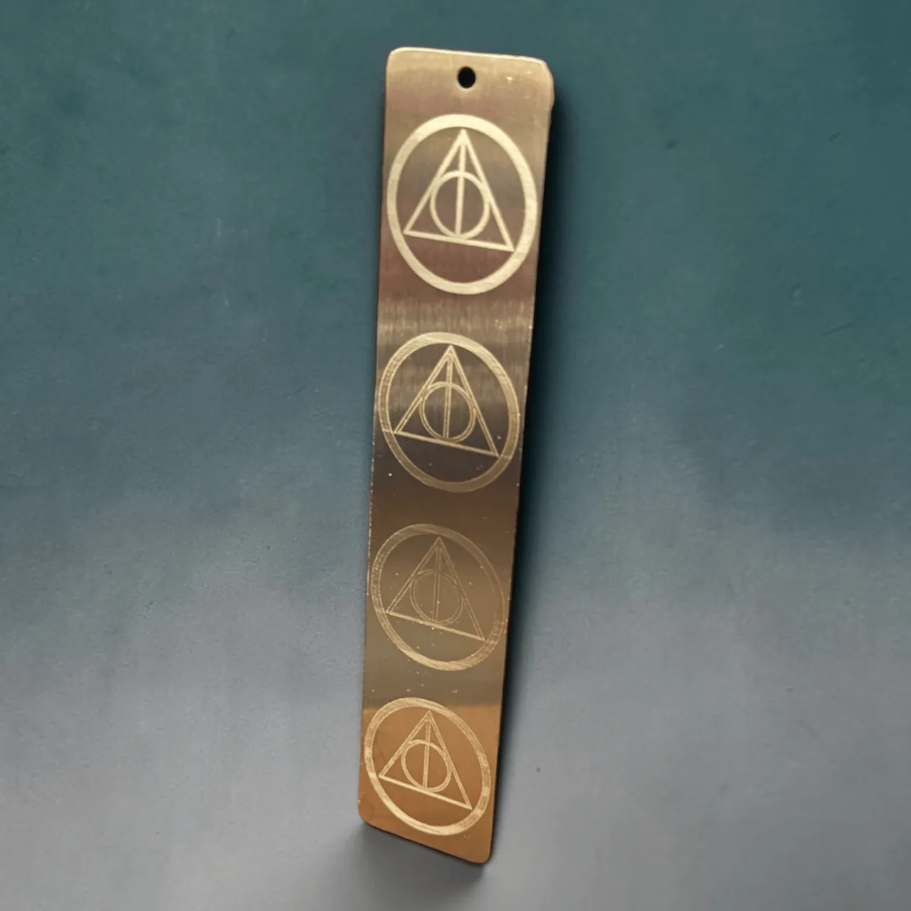 Brushed Silver Metal Bookmark test grid