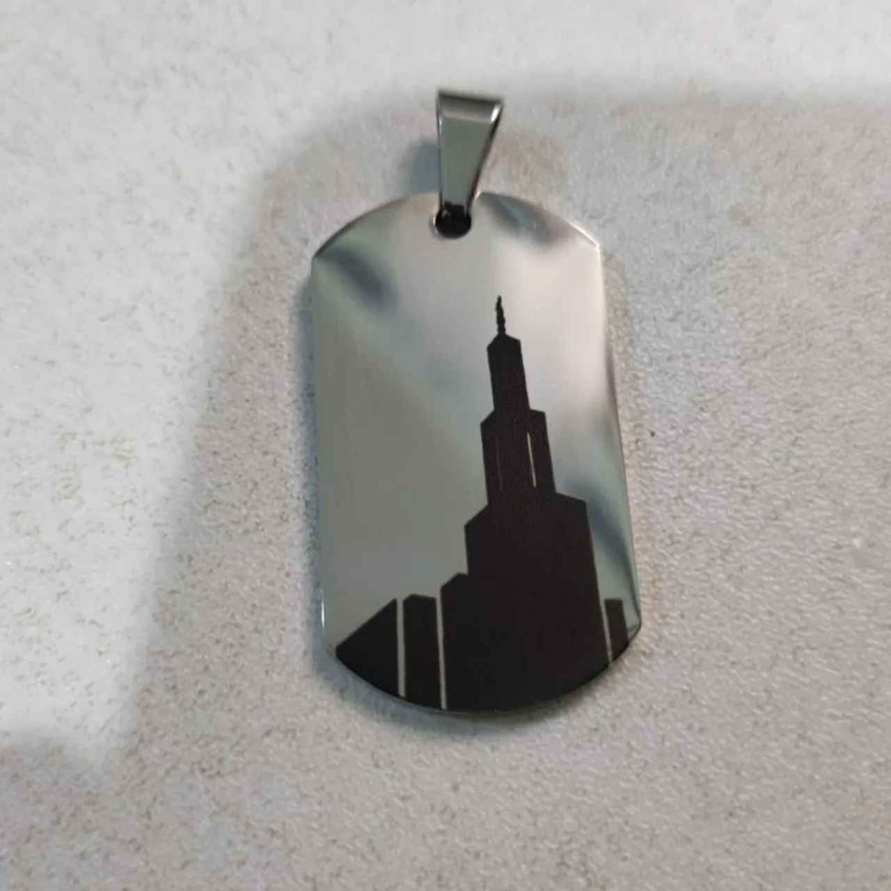 Stainless Steel Rounded Rectangle Pendant test grid