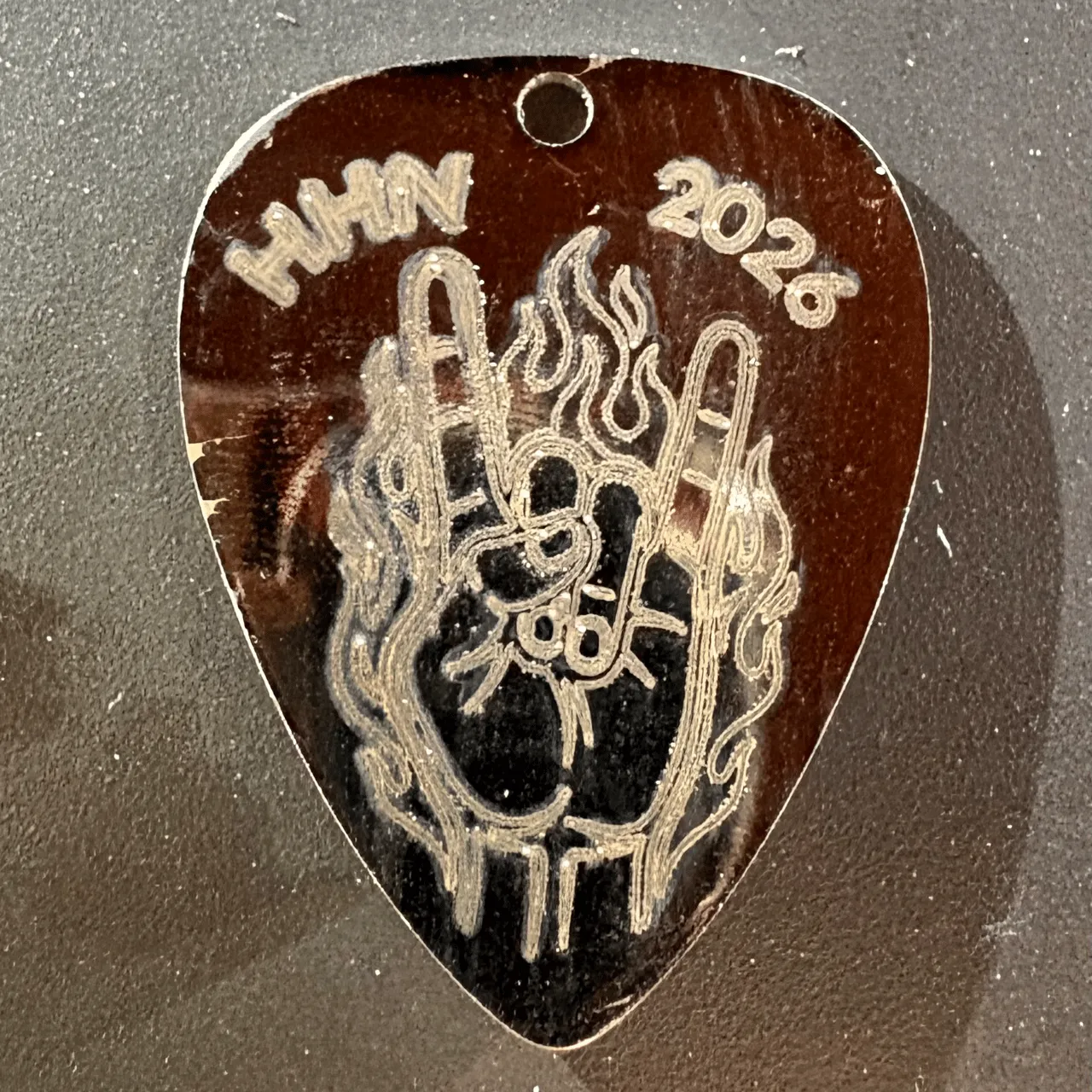 Stainless Steel Guitar Pick Pendants test grid