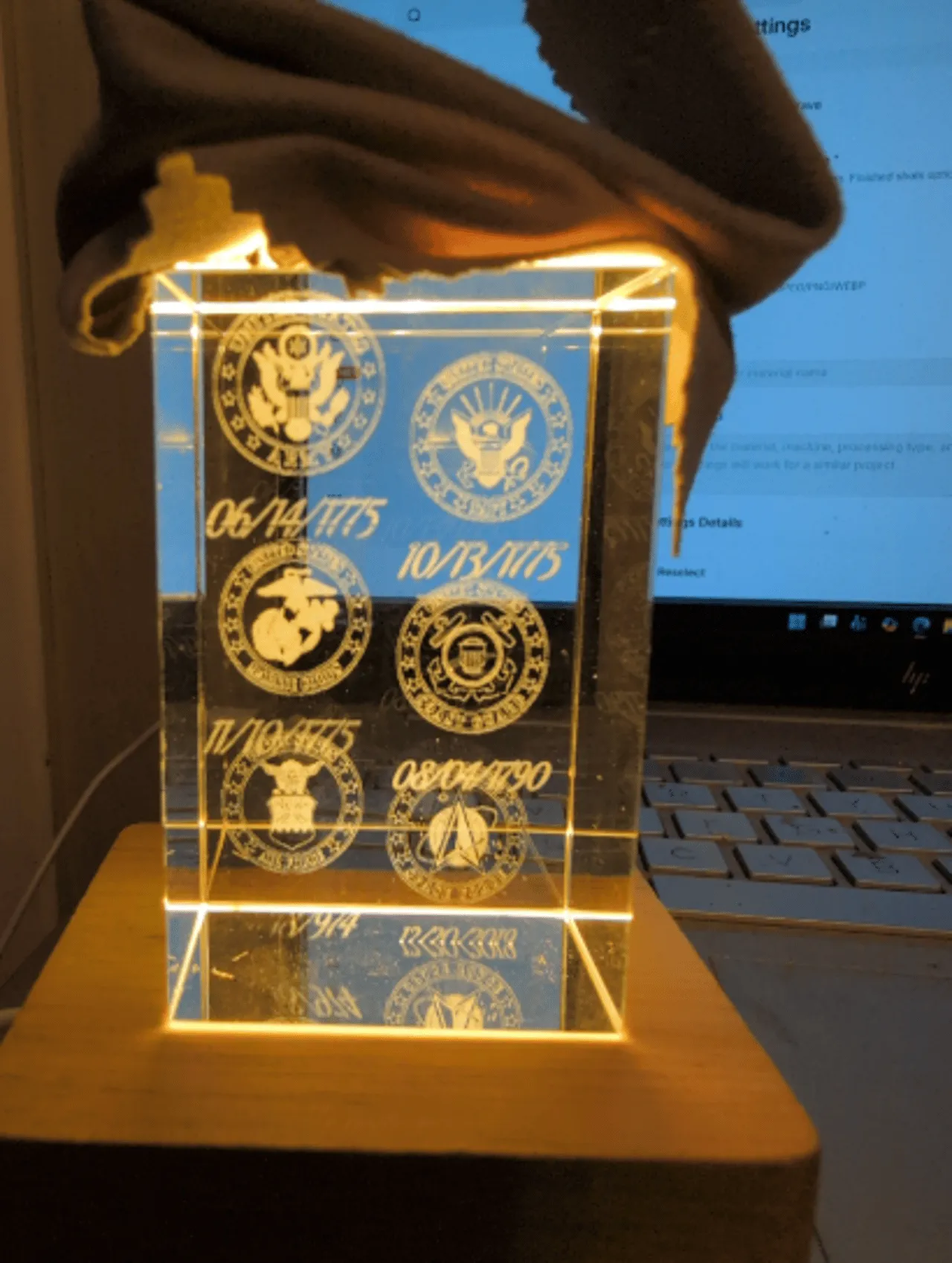 K9 Inner Carved Glass test grid