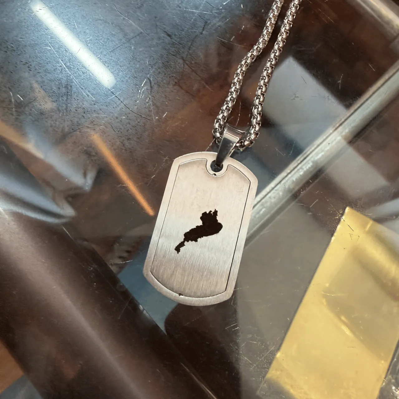 Stainless Steel Military Pendant (Keychain, Necklace) test grid