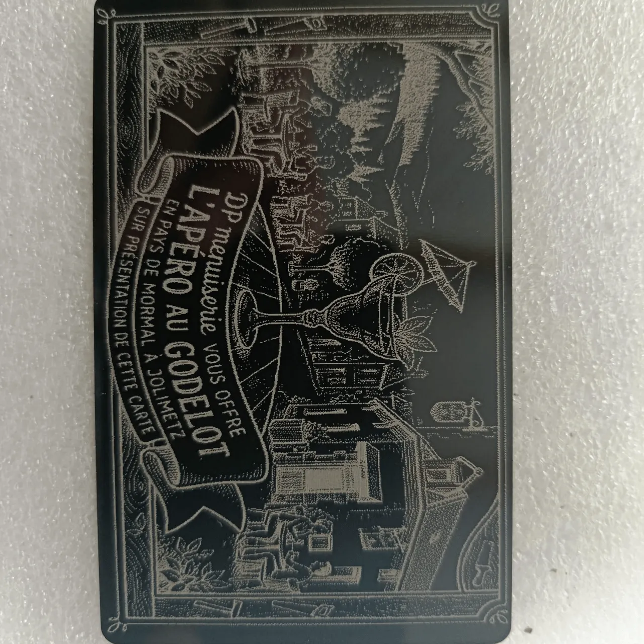 1/64"(0.2mm) Black Metal Business Card test grid