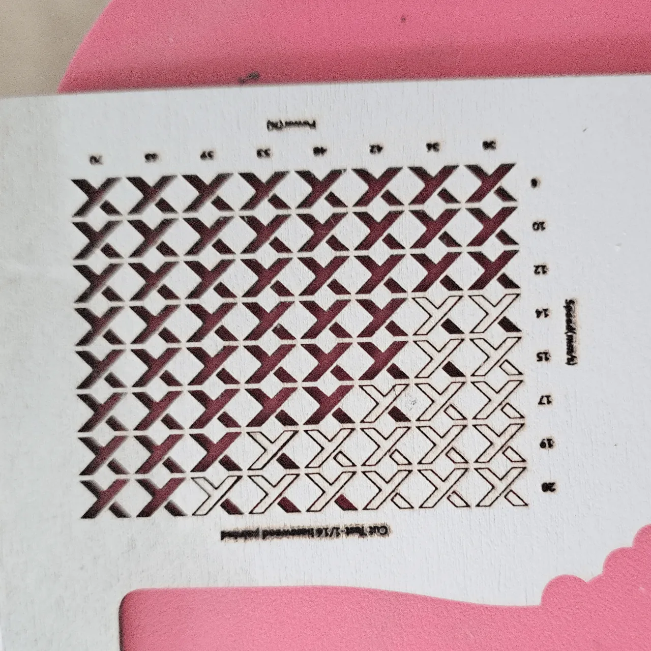 1/16 basswood, painted white test grid