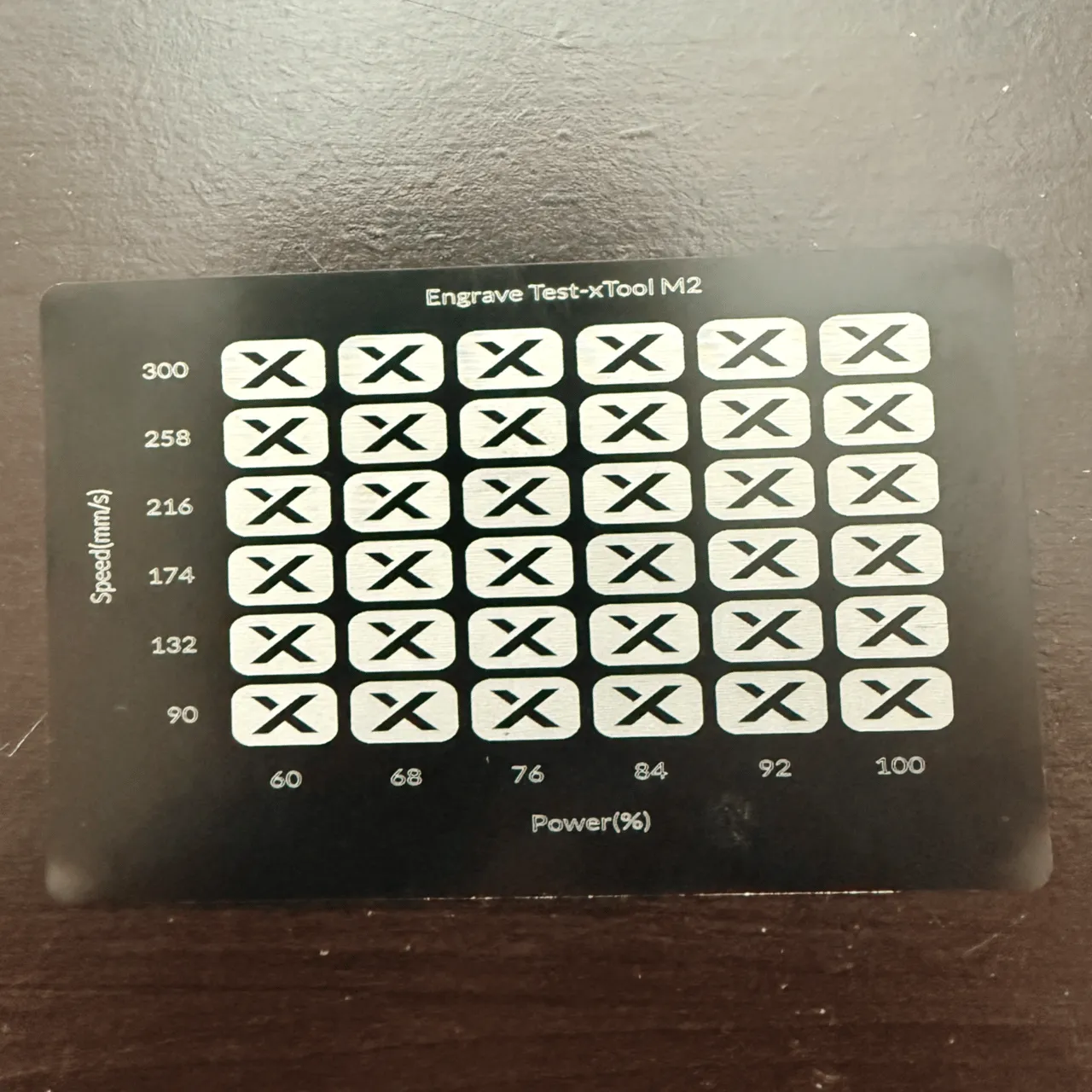 1/64"(0.2mm) Black Metal Business Card test grid