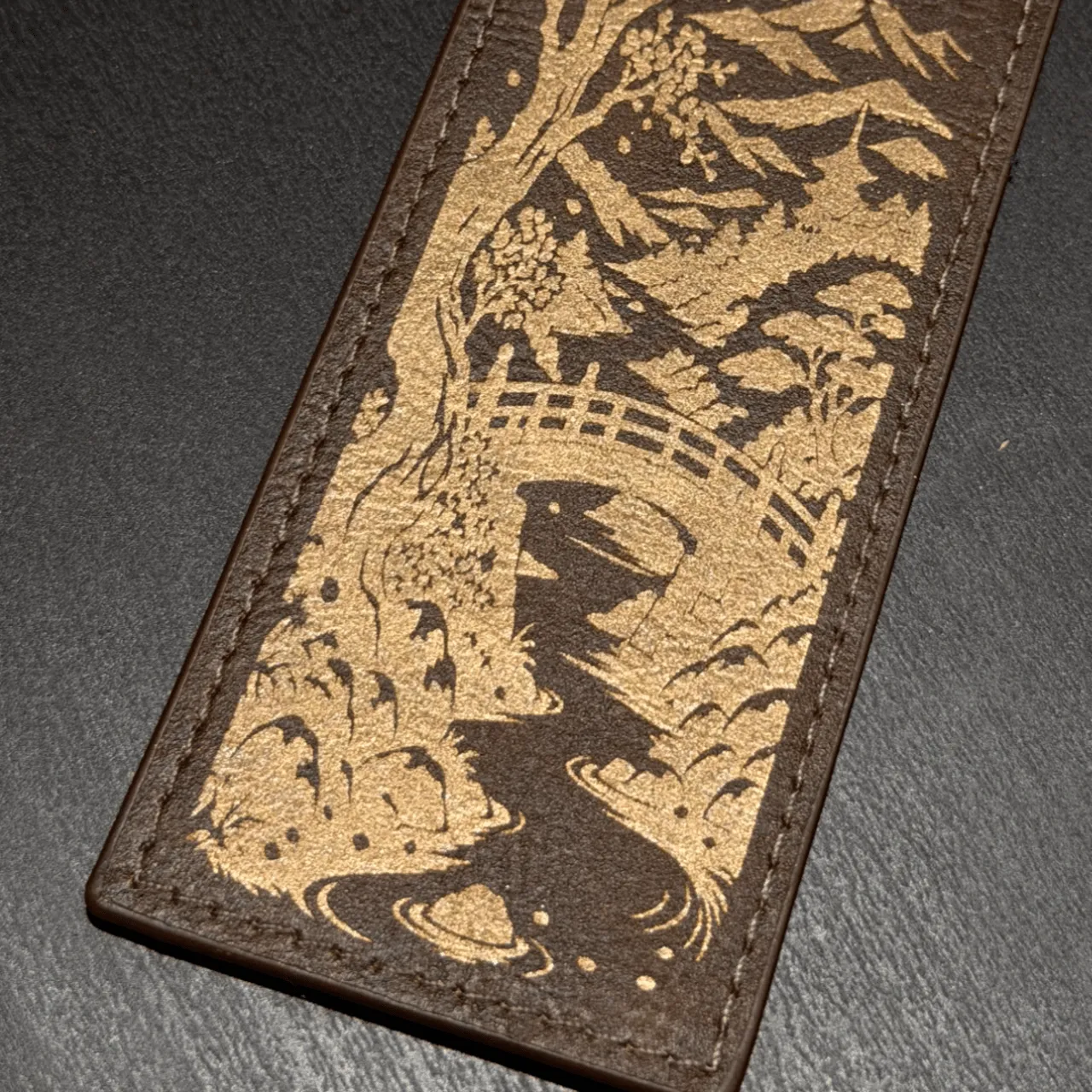 Brown to Gold Laserable PU Bookmarks test grid