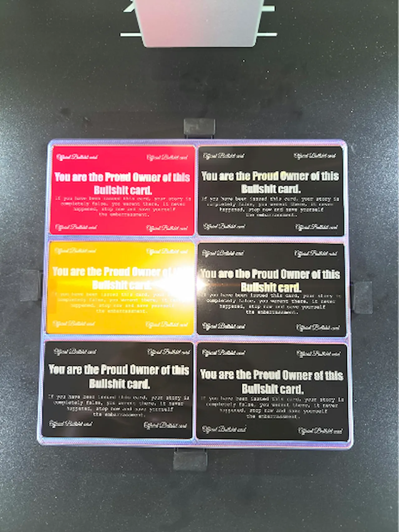 1/64"(0.2mm) Black Metal Business Card test grid