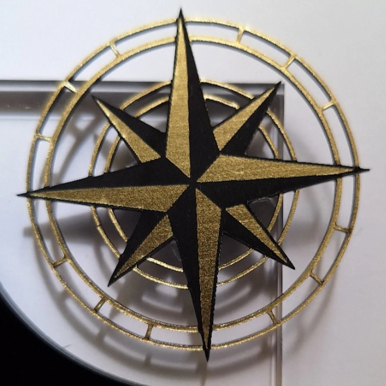 1/20"(1.3mm) Brushed Gold to Black Laser Engraving Two-Tone Plastic Sheet test grid
