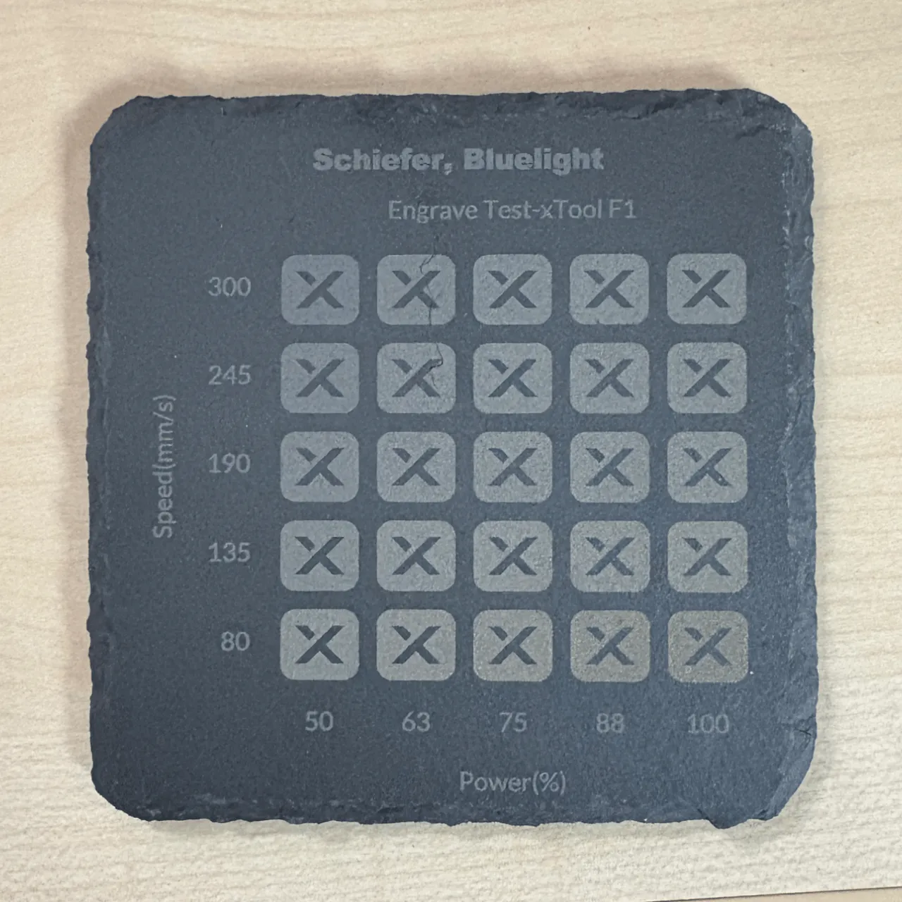 Rectangular Blank Rock Slate test grid