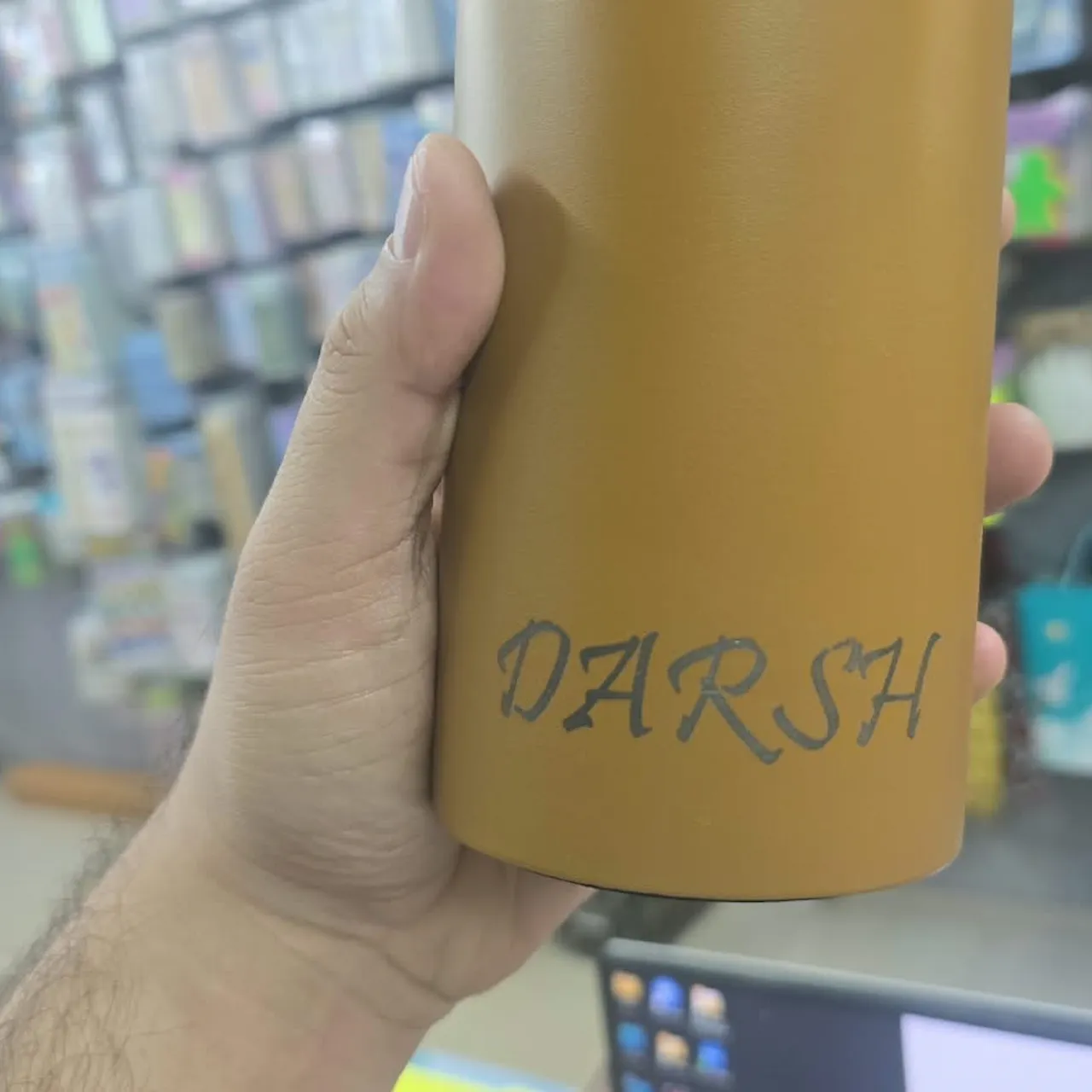 20oz(600ml) Black Coffee Tumbler for Laser Engraving test grid