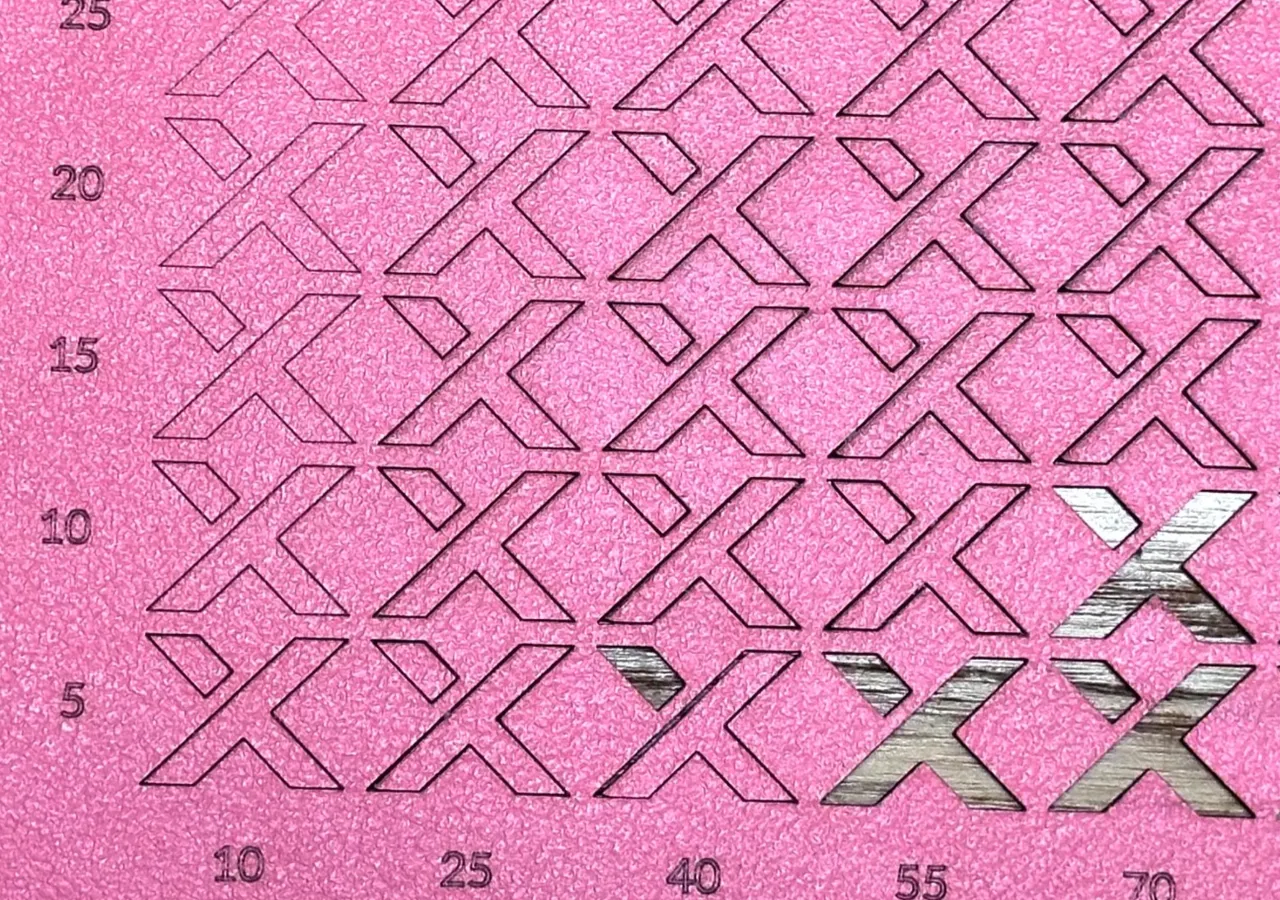 Pink Kangaroo Leather test grid