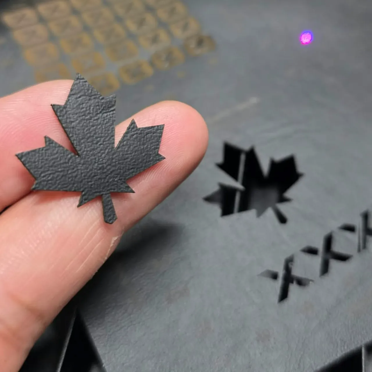 1/32"(0.8mm) Laserable PU Leather test grid