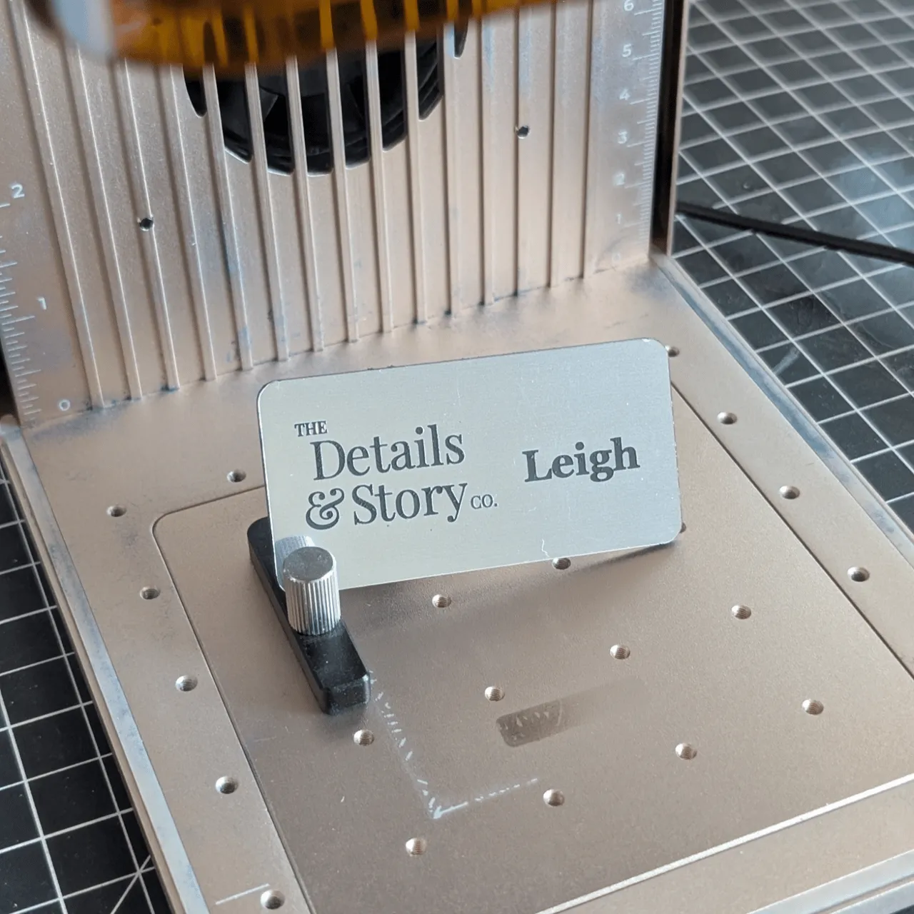 1/20"(1.3mm) Silver to Black Laser Engraving Two-Tone Plastic Sheet test grid