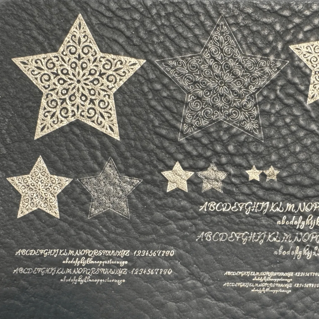 Black to Silver Laserable PU Bookmarks test grid