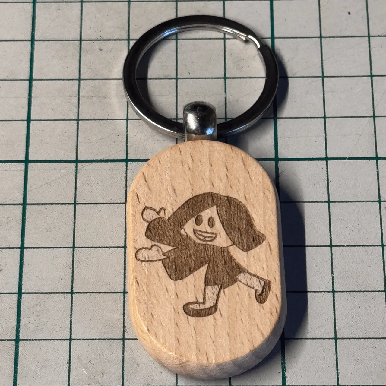 Light Wood Keychain test grid