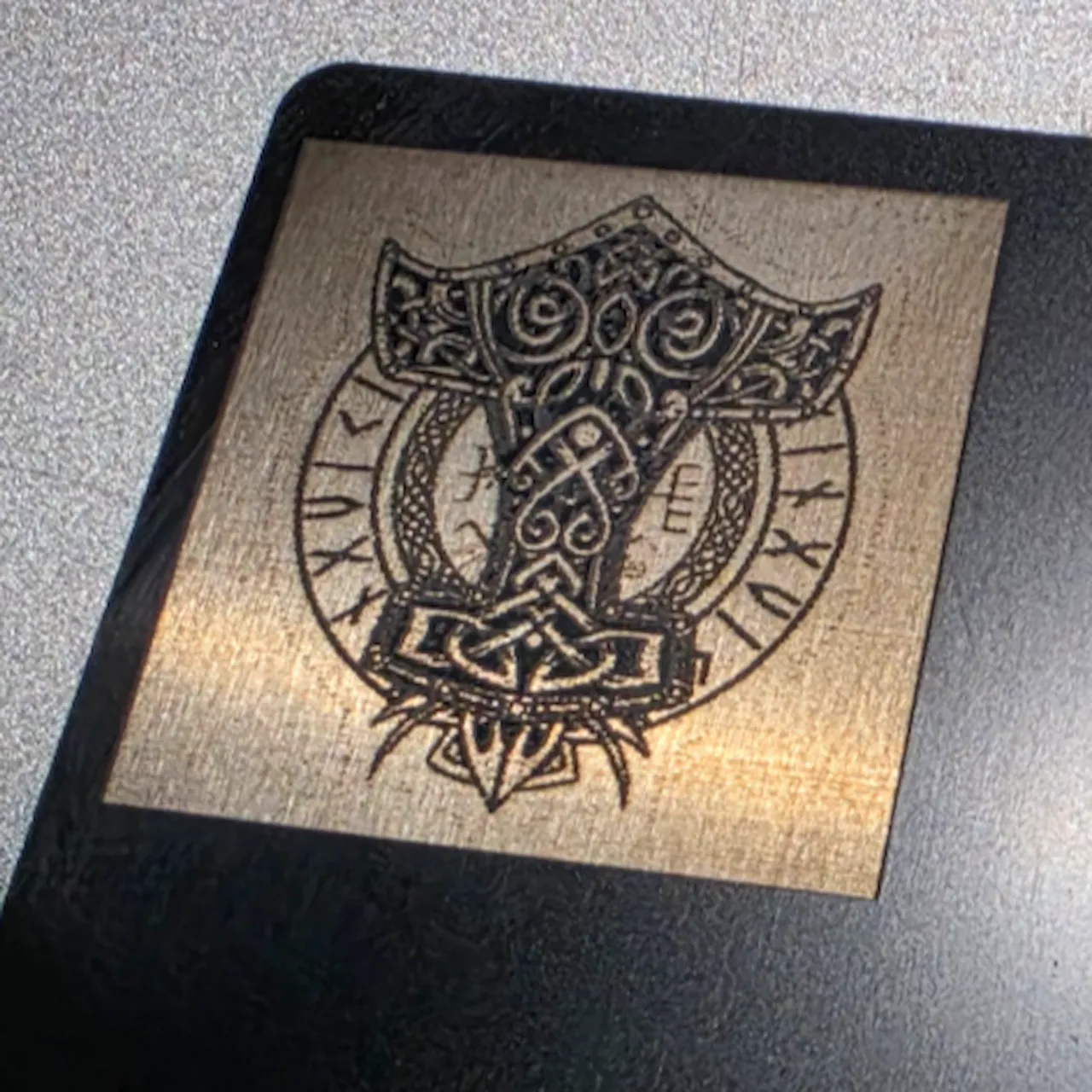 1/64"(0.2mm) Black Metal Business Card test grid