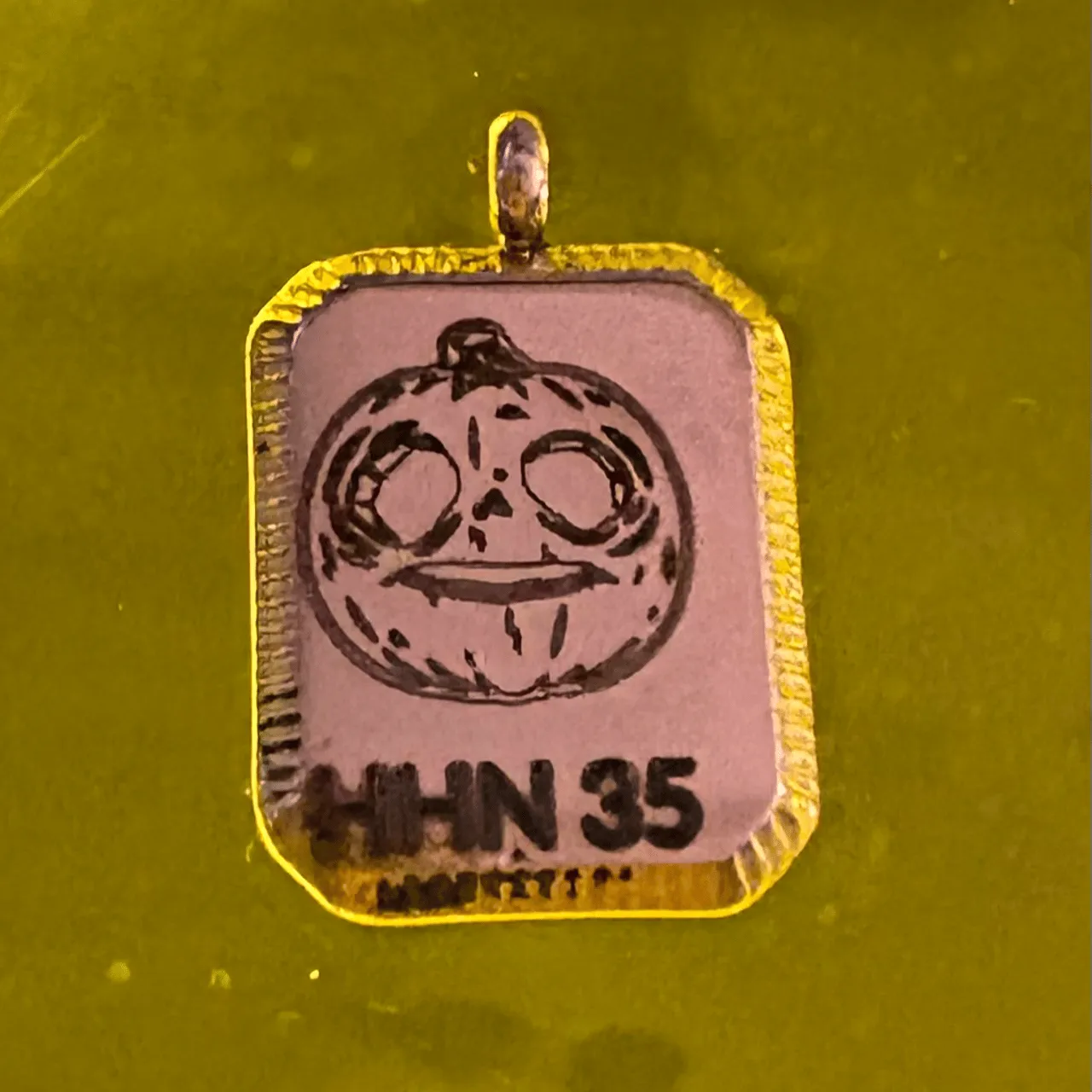 Stainless Steel Rose Gold Embossed Square Pendant test grid