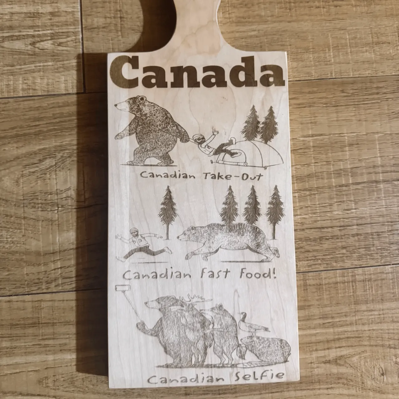 light maple wood cutting board test grid