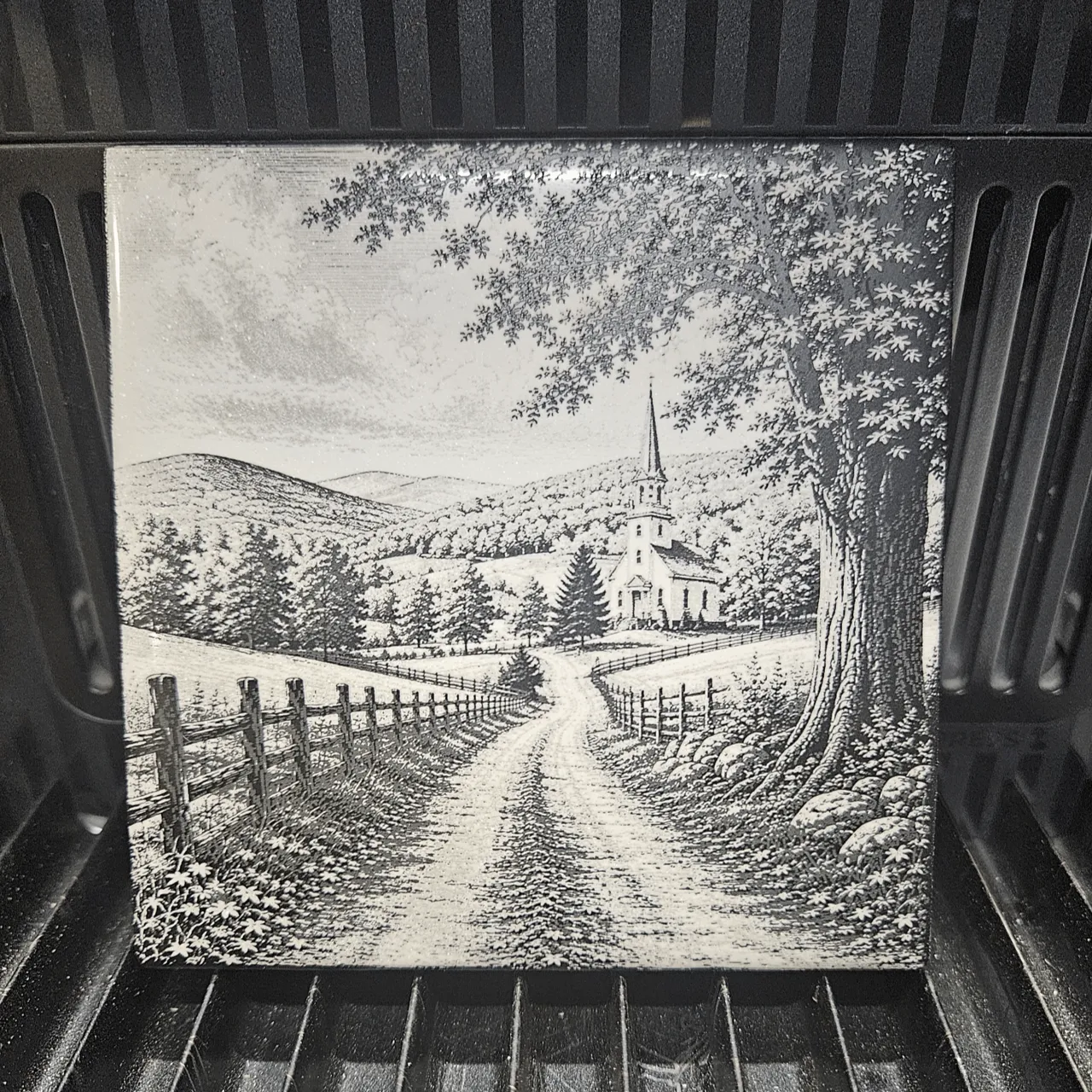 Painted Ceramic Tile test grid