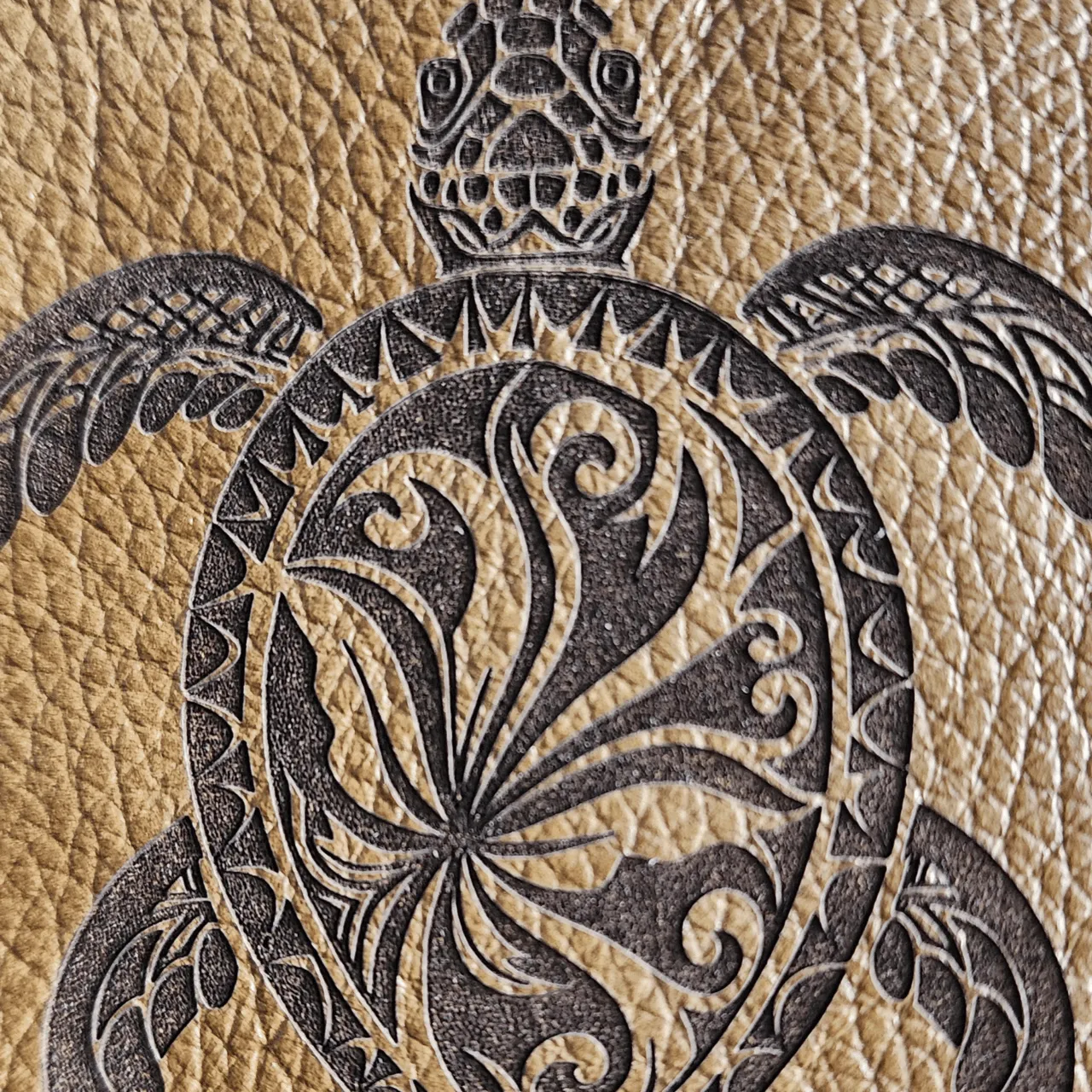 Deep Brown Top Grain Cowhide Leather test grid