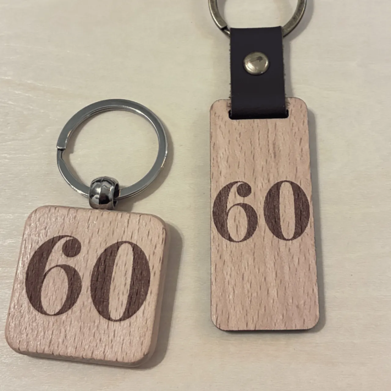 natural beech wood keychain test grid