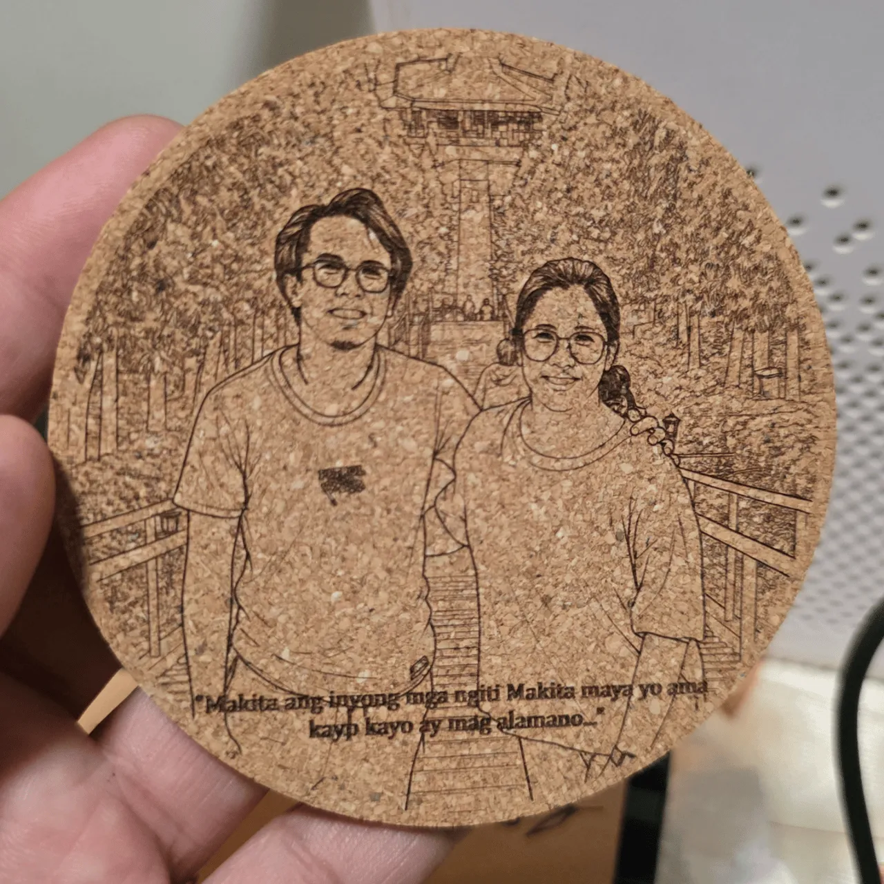 Round Cork Coasters test grid