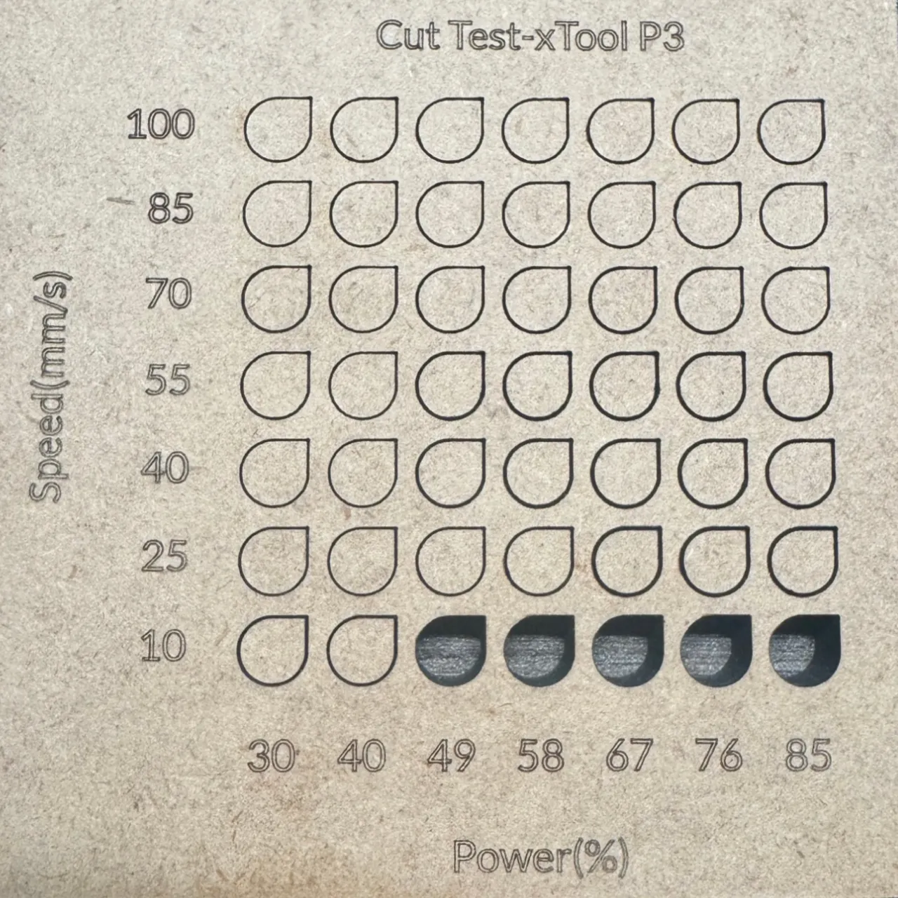 1/4"(6mm) MDF test grid
