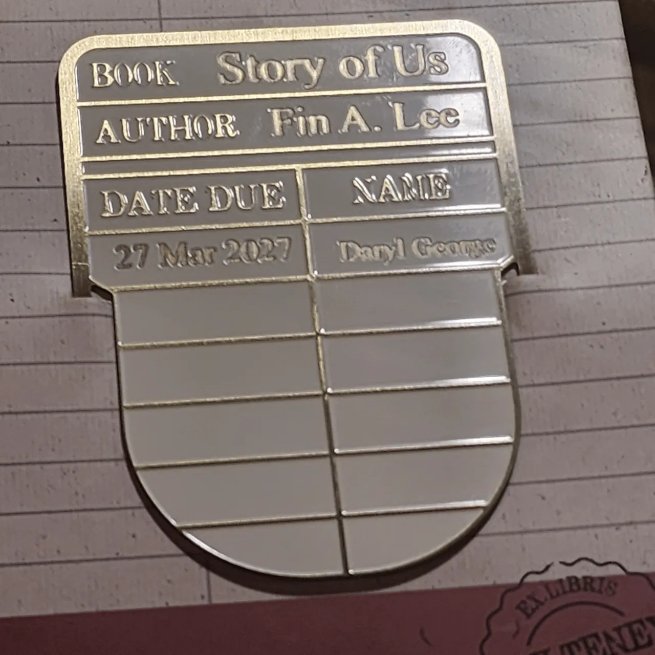 Brushed Black Metal Bookmark test grid