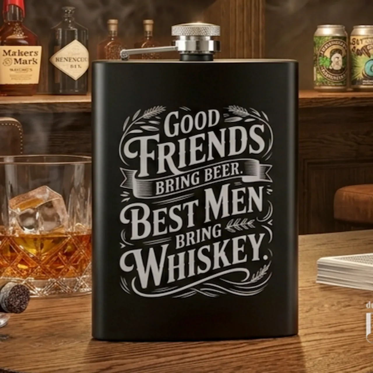Black Hip Flask 8oz(240ml) test grid