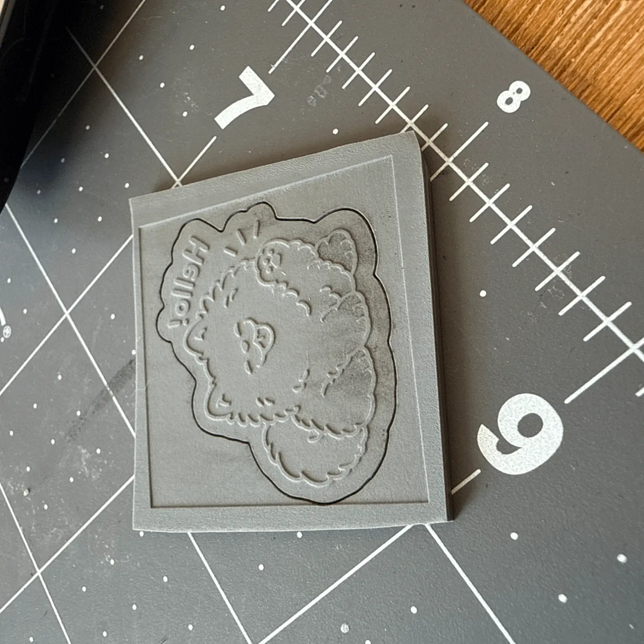 Grey Laser Engraving Rubber Sheet test grid