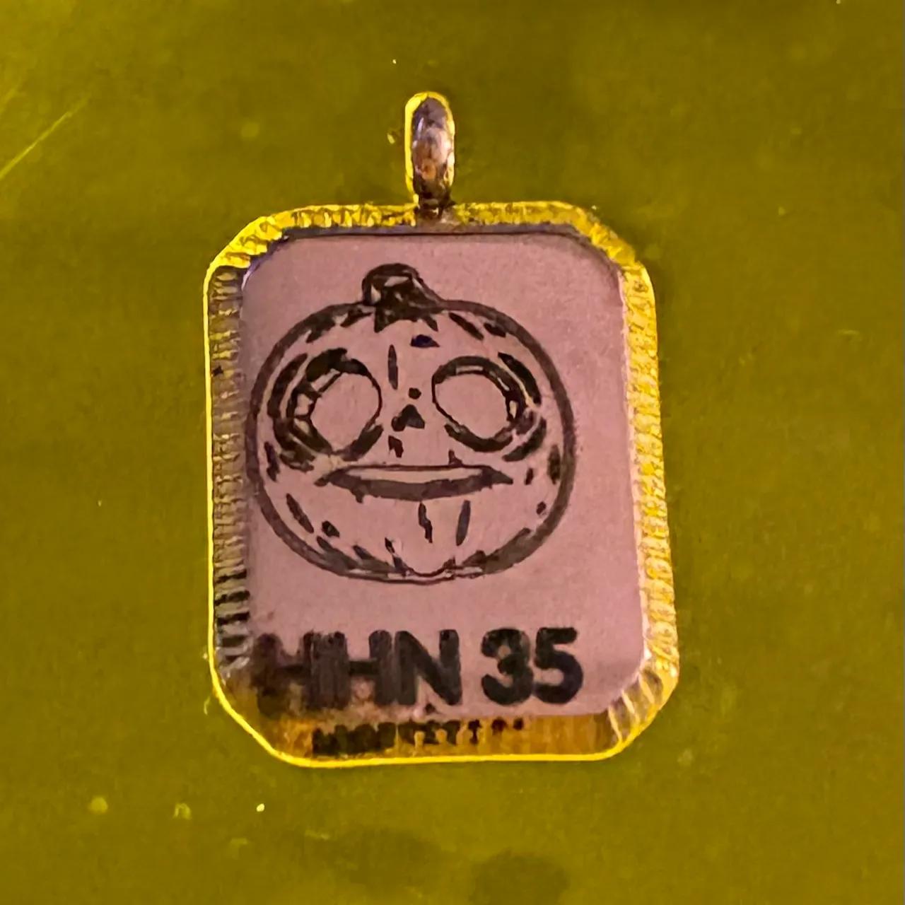 Stainless Steel Rose Gold Embossed Square Pendant test grid