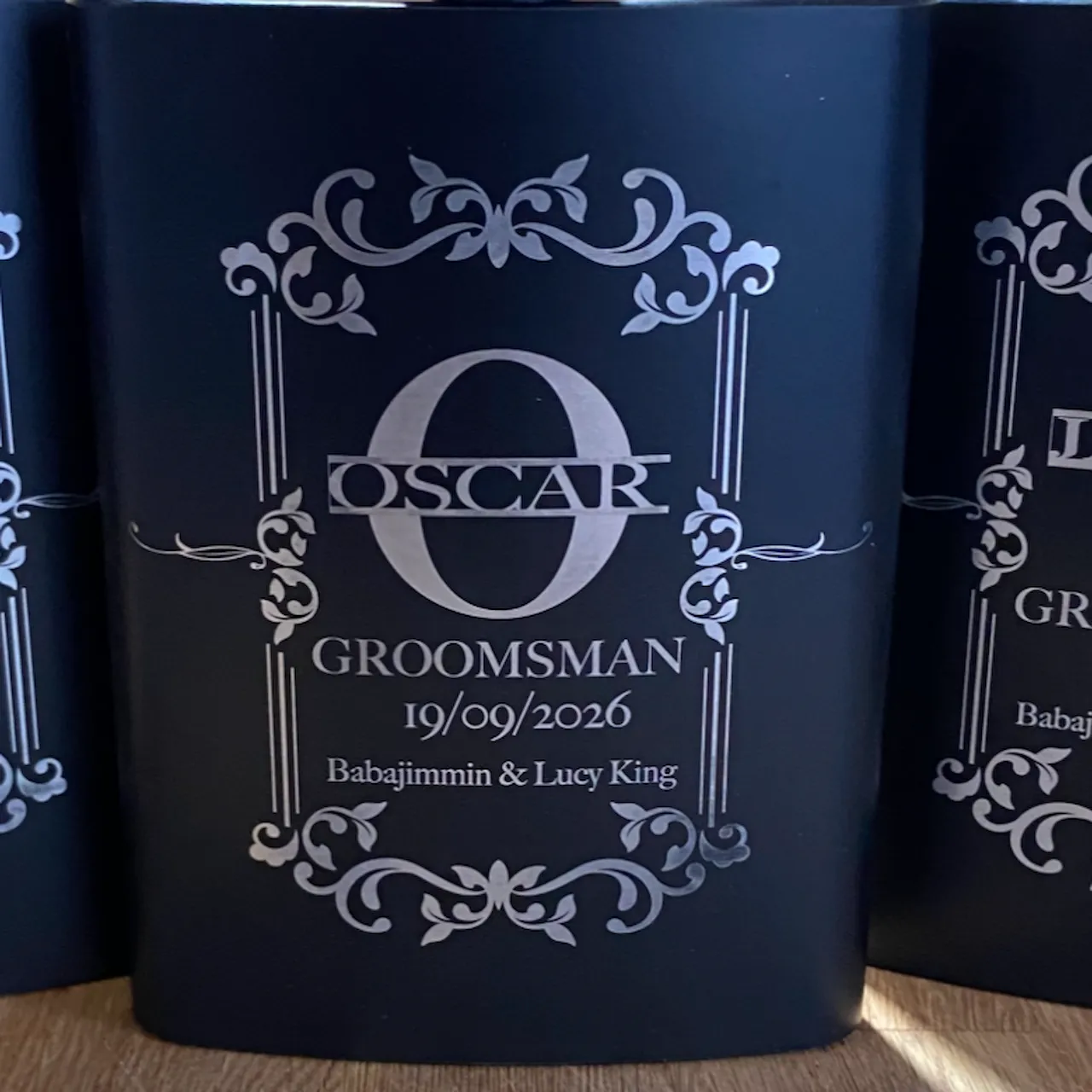 Black Hip Flask 8oz(240ml) test grid