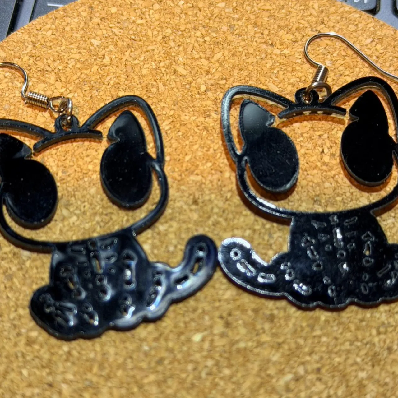black acrylic earrings test grid