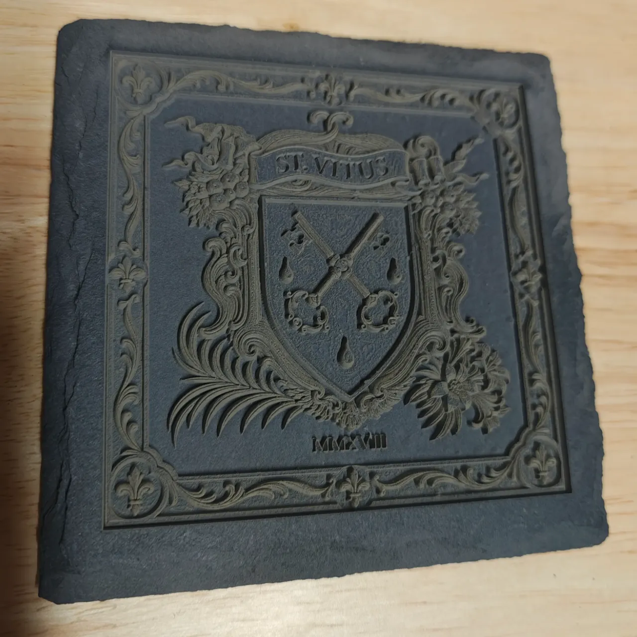 slate coaster test grid
