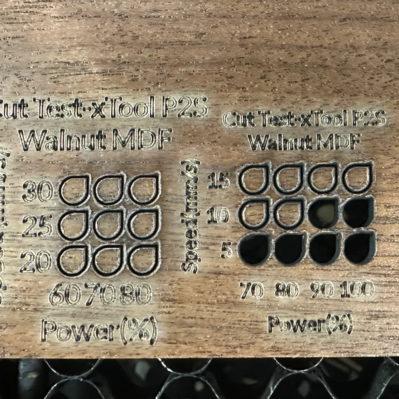 1/8"(3mm) Faux Walnut MDF Board test grid