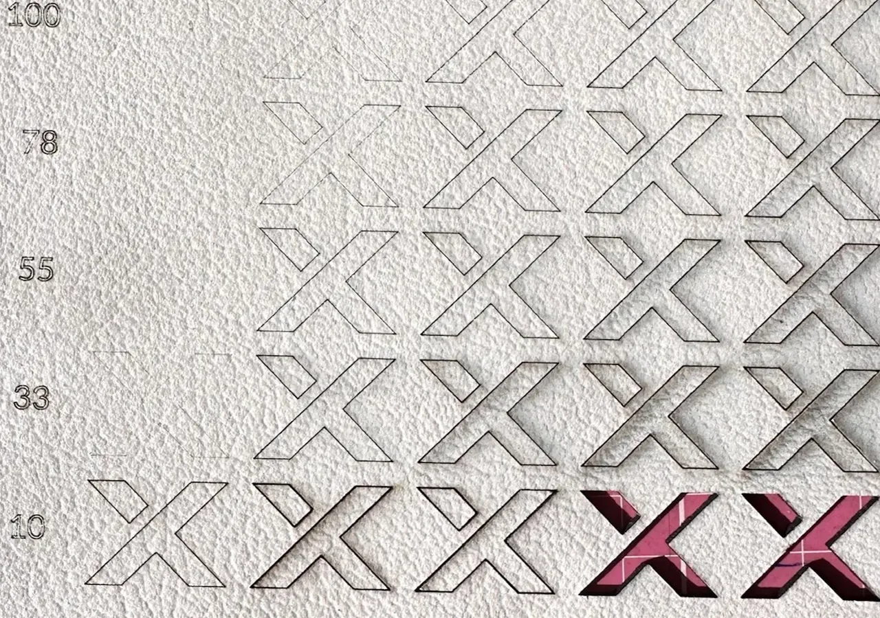 Pearly white Kangaroo leather test grid