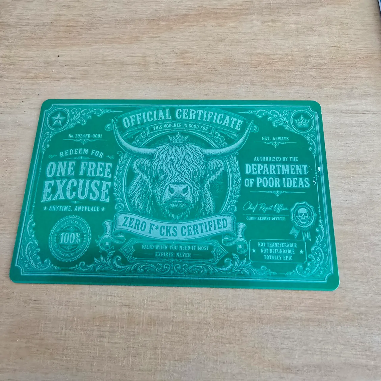 Green Metal Business Card test grid