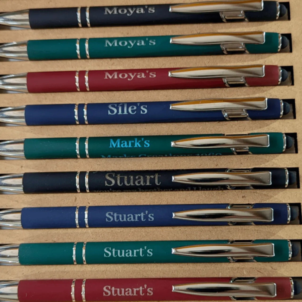 Black Stylus Ballpoint Pens With LED Light test grid