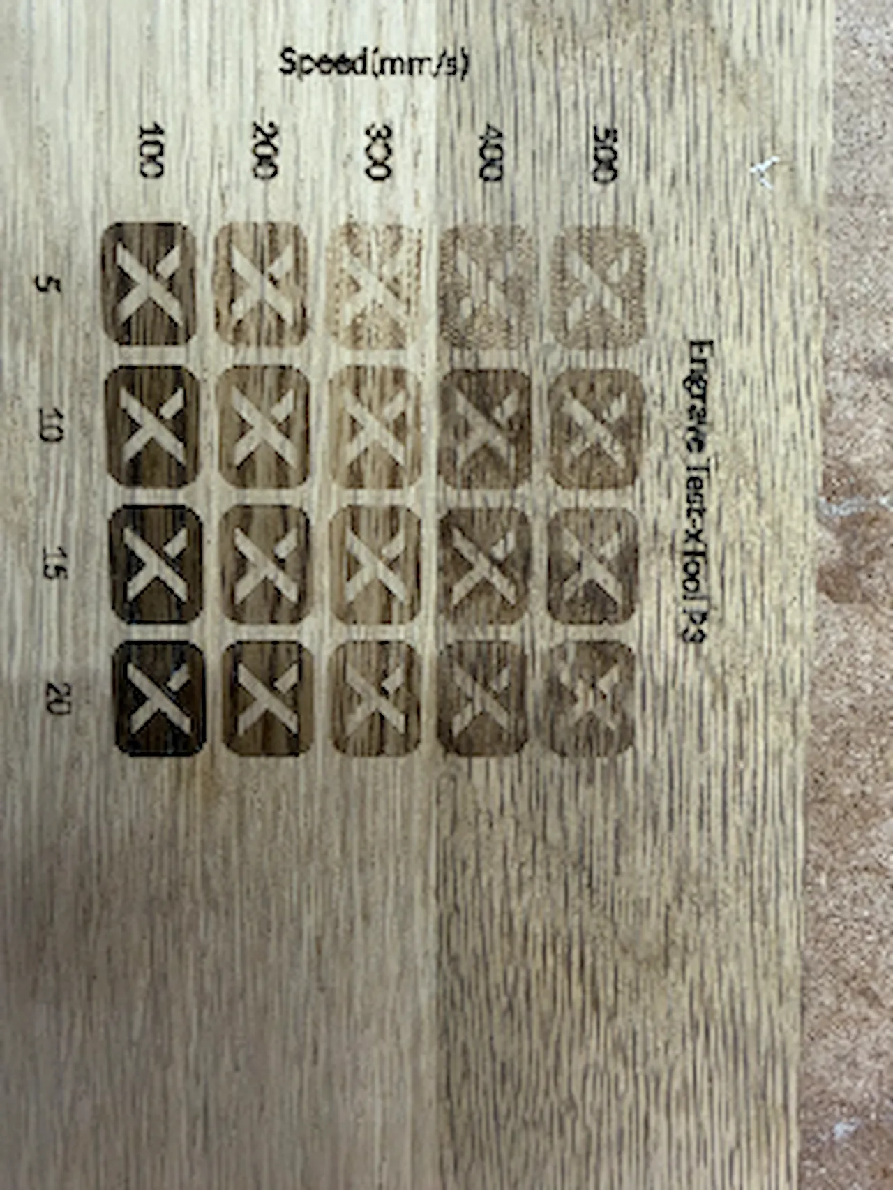 White Oak Wood test grid