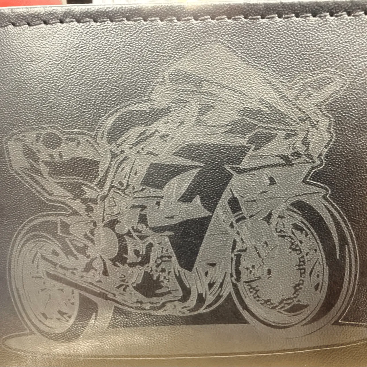Black to Silver Laserable PU Leather test grid