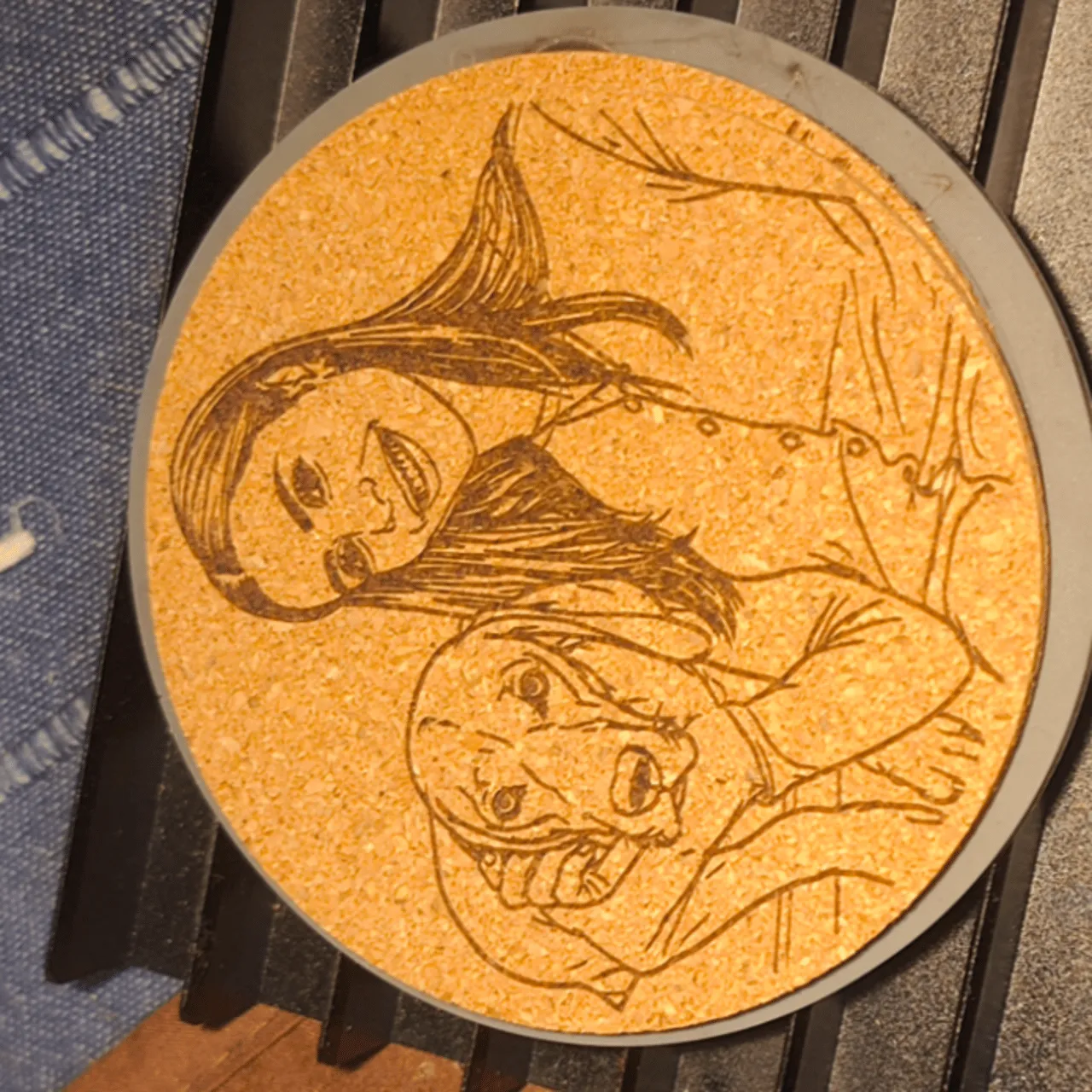 Round Cork Coasters test grid