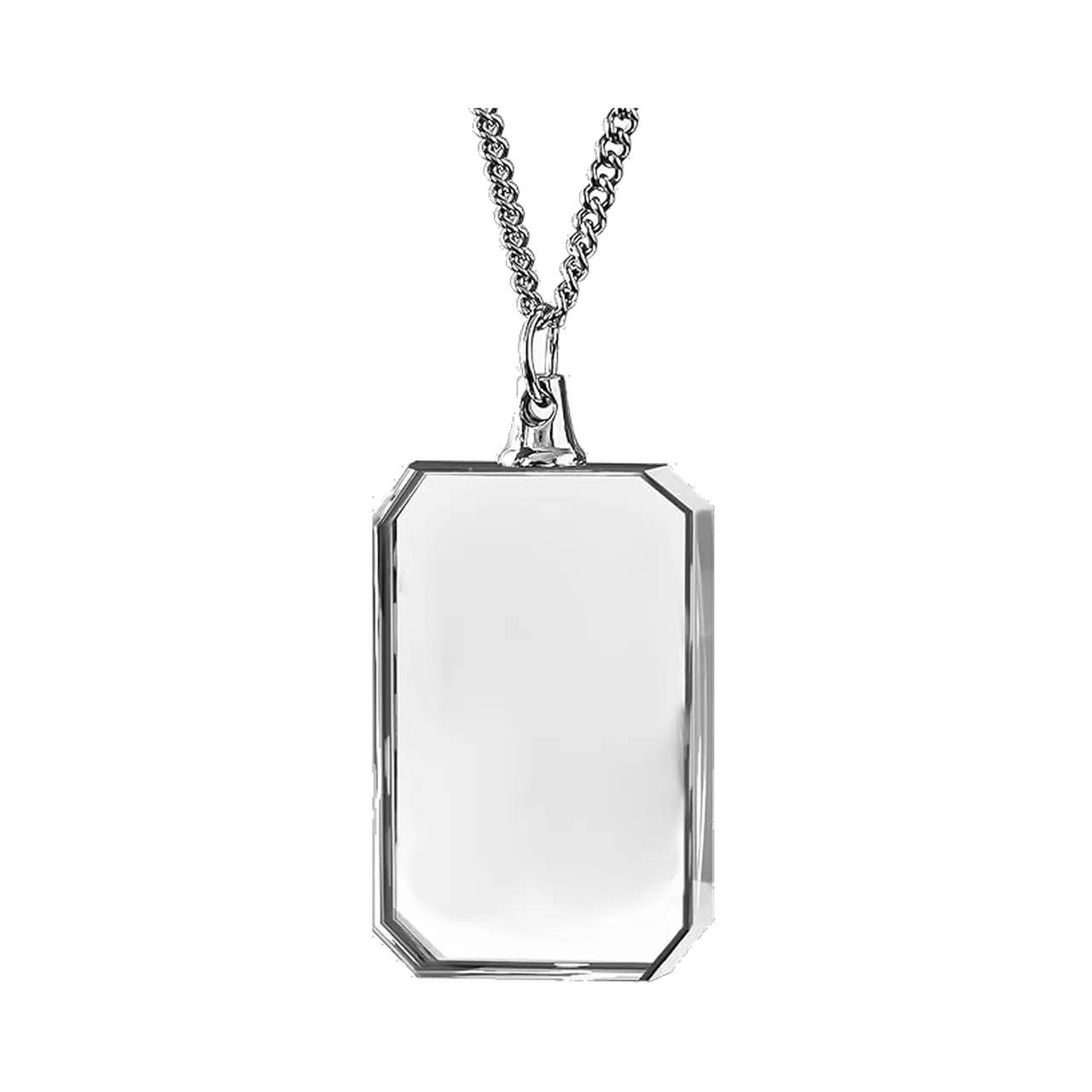 Soda-Lime Rectangular White Glass Necklace