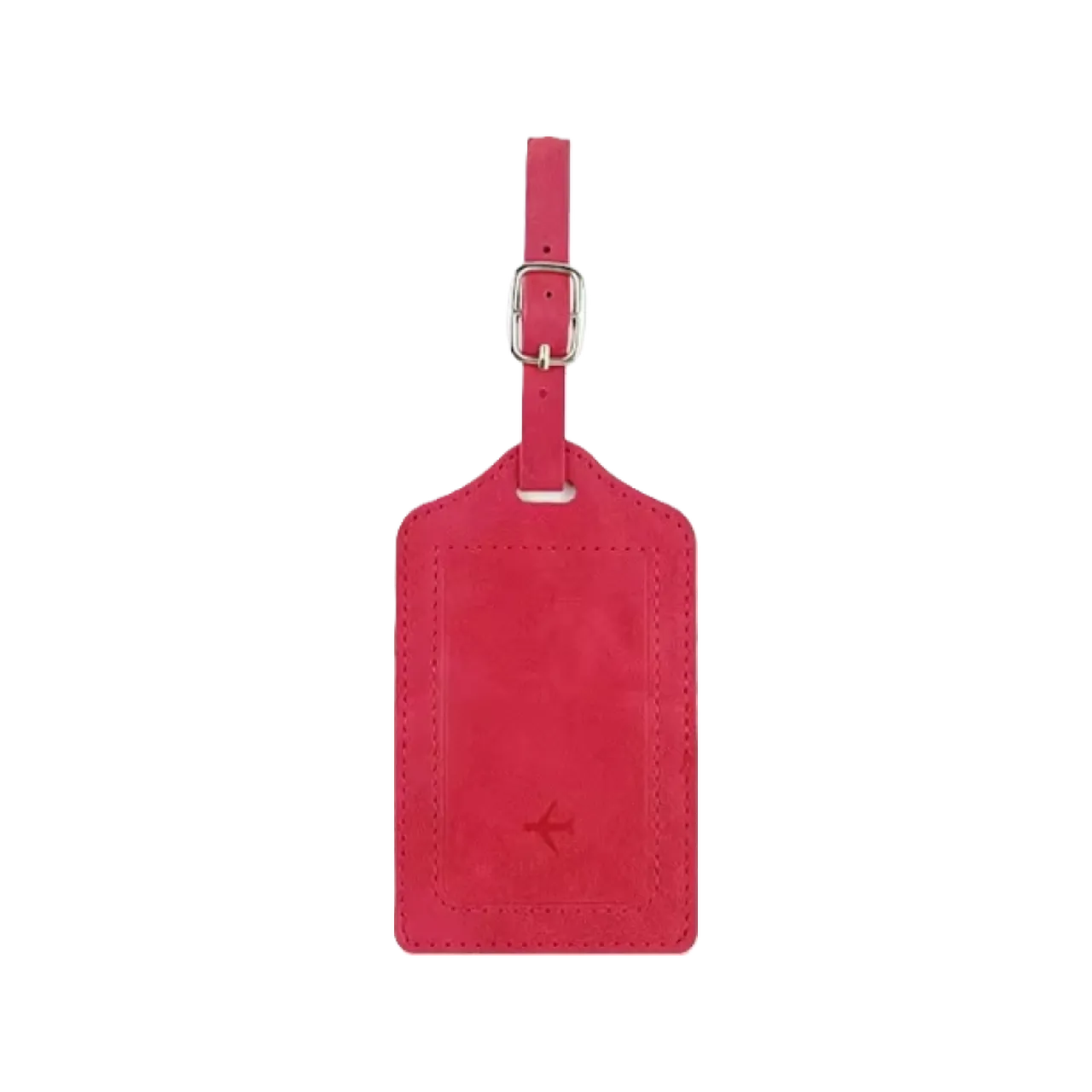 Red Leather Luggage Tag Holder