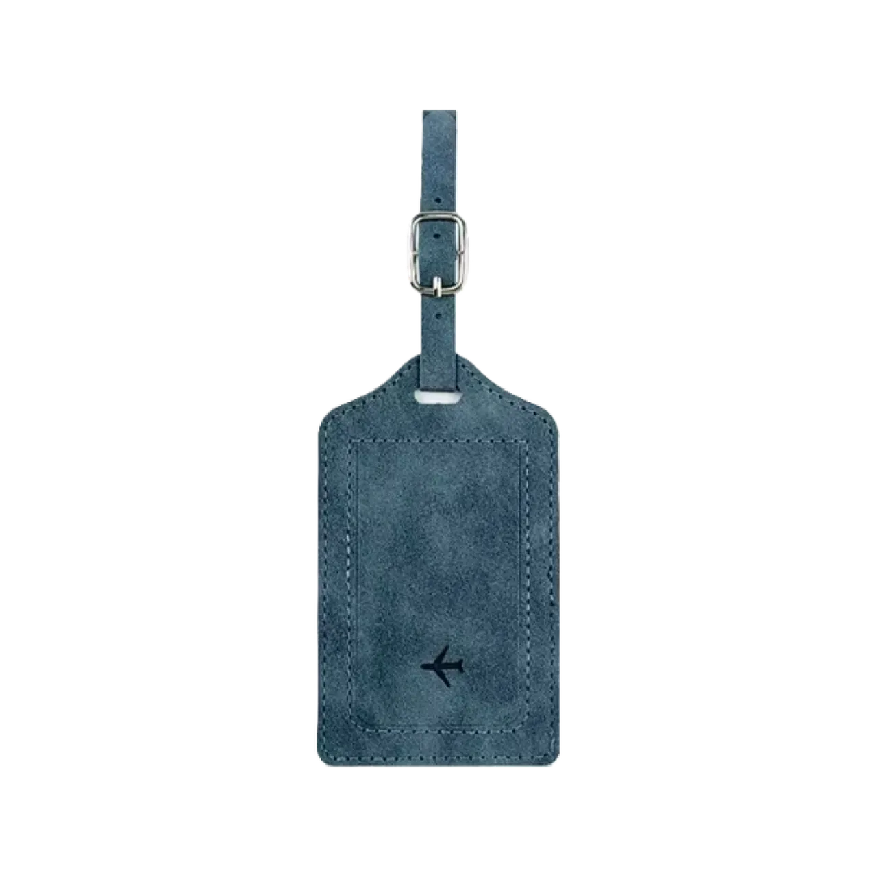 Ocean Blue Leather Luggage Tag Holder