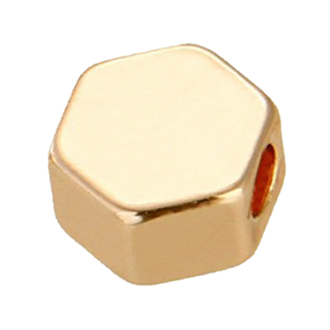 Gold Hexagon Beads