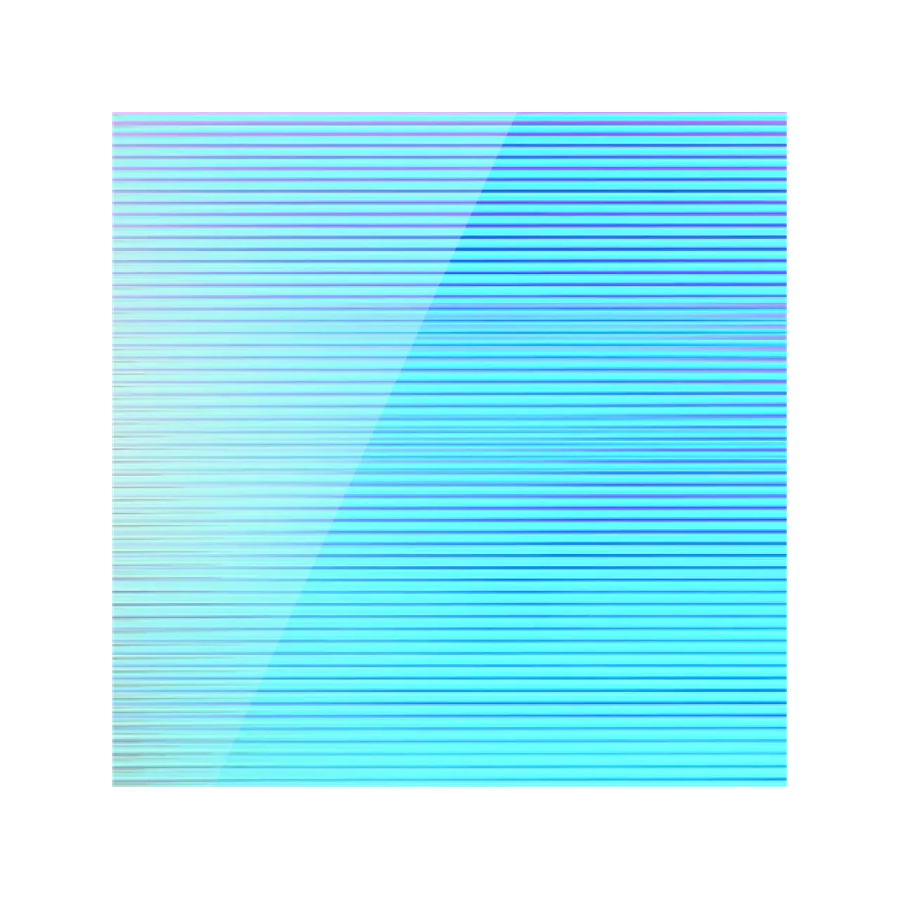1/8"(3mm) Iridescent Blue Film Transparent Wide Striped Acrylic