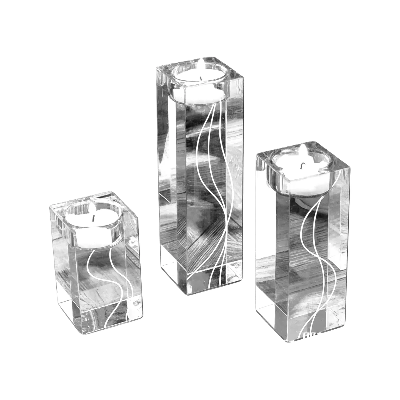 Rectangular K9 Crystal Candle Holder