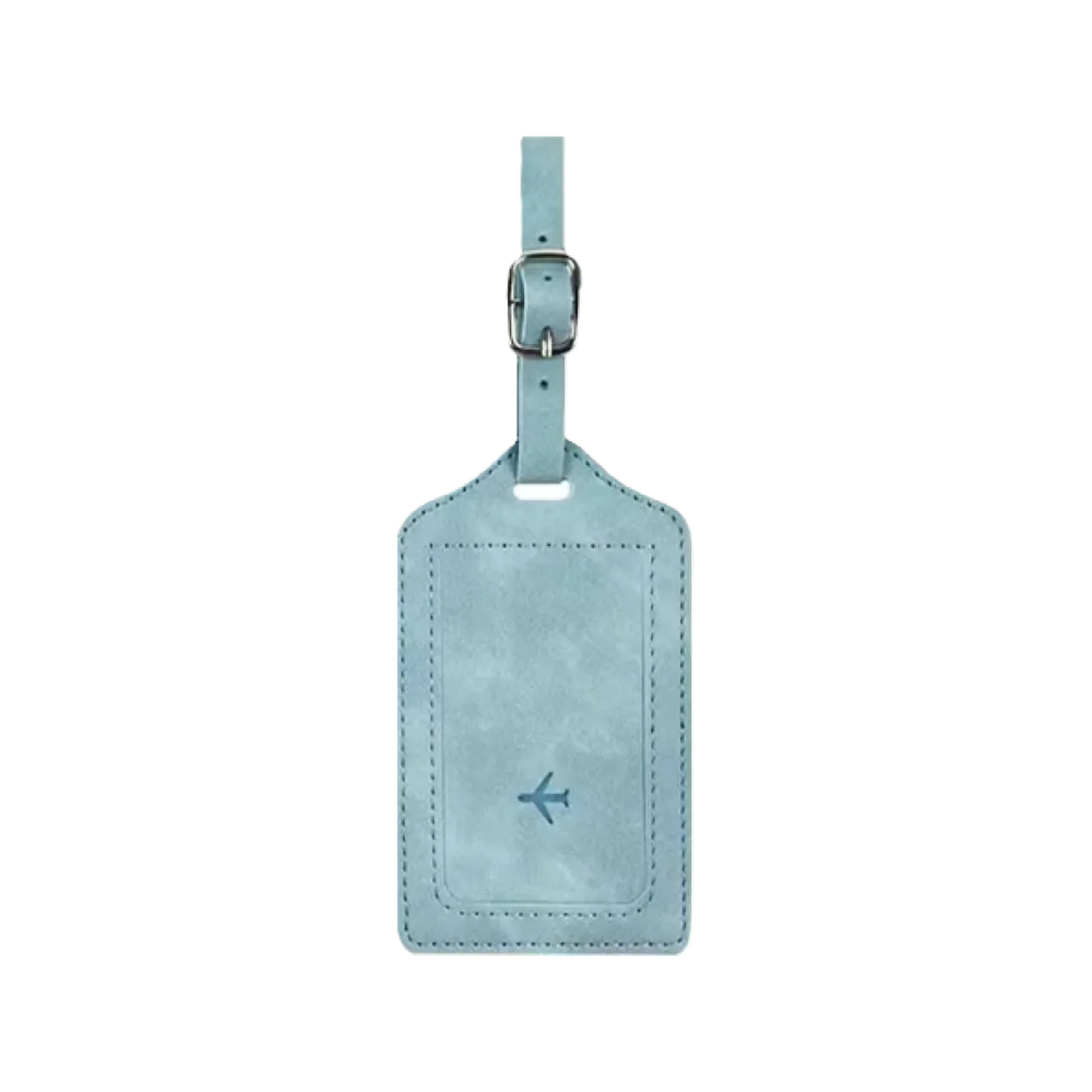 Light blue Leather Luggage Tag Holder